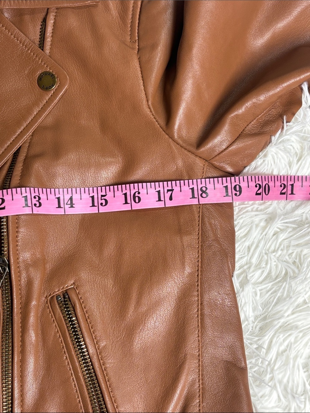 Women's Brown Leather Jacket Genuine Lambskin Motorcycle Jacket - Picture 8 of 12